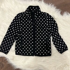 UNIQLO girls fleece heart print cozy jacket  fall winter outfit size:110/US4
